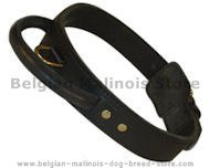 Latigo Leather Agitation Dog Collar With Handle for Bel.Malinois Latigo Leather Agitation Dog Collar With Handle for Bel.Malinois