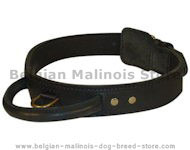 Tac-Black Leather Agitation Collar With Handle for Bel. Malinois Tac-Black Leather Agitation Collar With Handle for Bel. Malinois