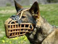 Leather basket dog muzzle - M1