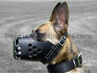 Leather dog muzzle no barking perfect for Malinois Leather dog muzzle no barking perfect for Malinois