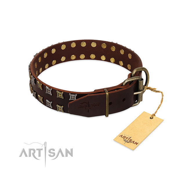 Best quality natural leather dog collar created for your doggie